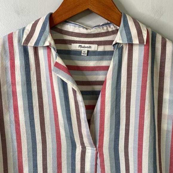 Madewell Button-Back Shirt in Pocatello Stripe Popover Striped Oversized Boxy - Picture 4 of 16